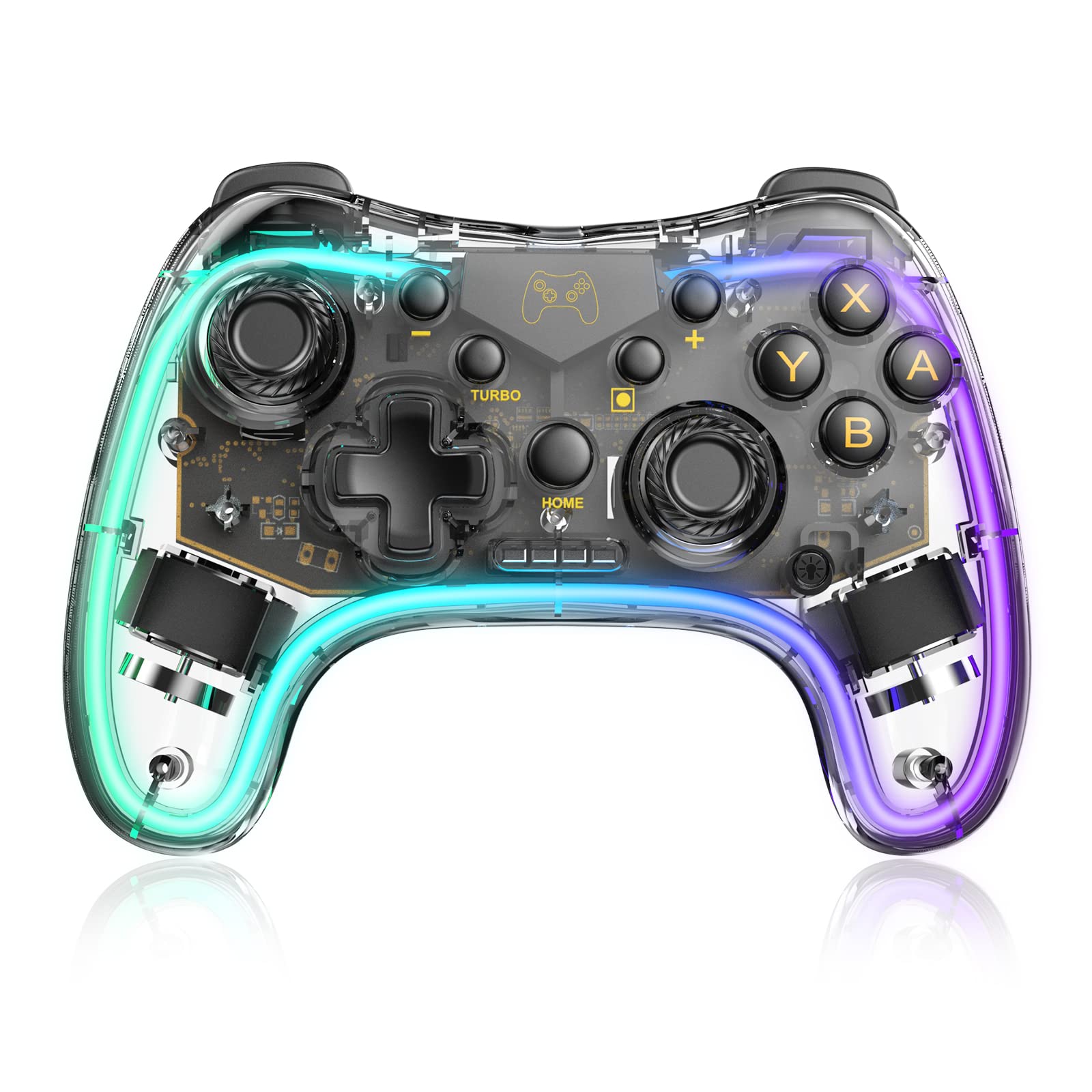 **Mamba Wireless Pro Controller for Nintendo Switch/Switch Lite/Switch OLED - Turbo, Wake-Up Function, Adjustable LED (White) | Perfect for Gaming, Travel & Multiplayer Fun**