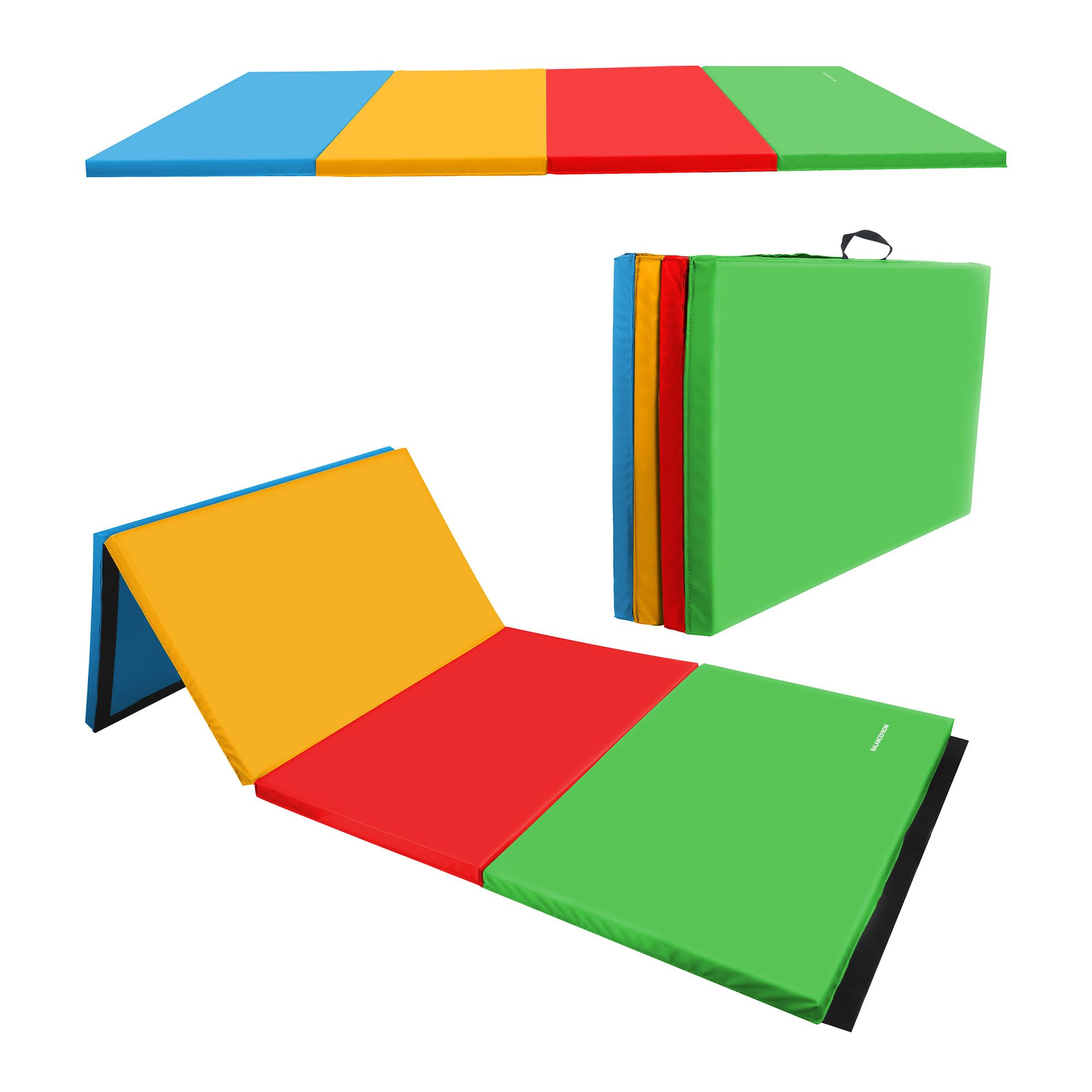 BalanceFrom Foldable Gymnastics Mat for Home Gym, Exercise & Yoga - Non-Slip Tumbling Mat for Kids & Adults - Perfect for Workouts, Stretching & Gymnastics Training
