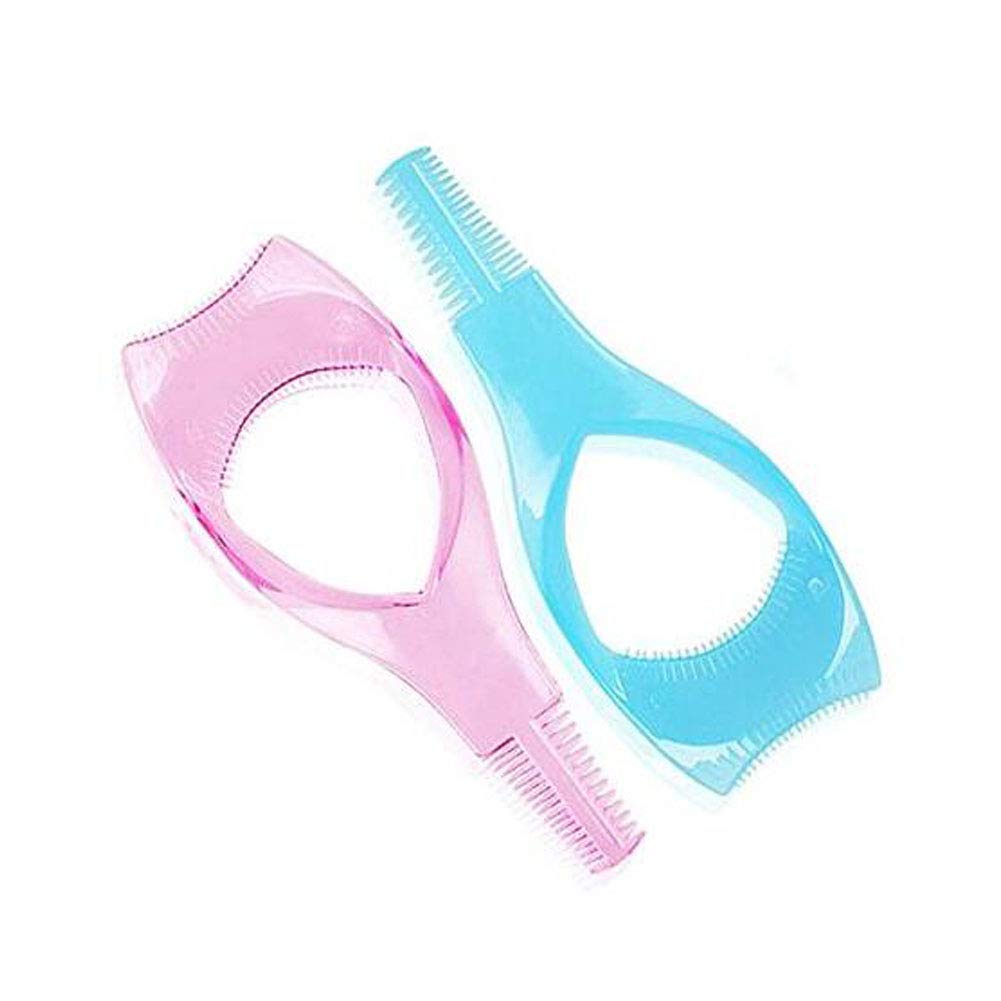 2PCS 4.1 Inch Plastic Eyelash Mascara Guard Cover Protector - Upper & Lower Lash Shields with Eyelash Comb - Blue & Pink Makeup Tools for Perfect Eye Makeup | Ideal for DIY Lash Extensions, False Lashes & Mascara Application