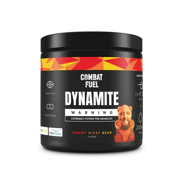 Combat Fuel Dynamite Pre Workout Powder - 350g Energy Booster for Gym & Fitness | Intense Workout Supplement for Bodybuilding, Endurance & Muscle Recovery