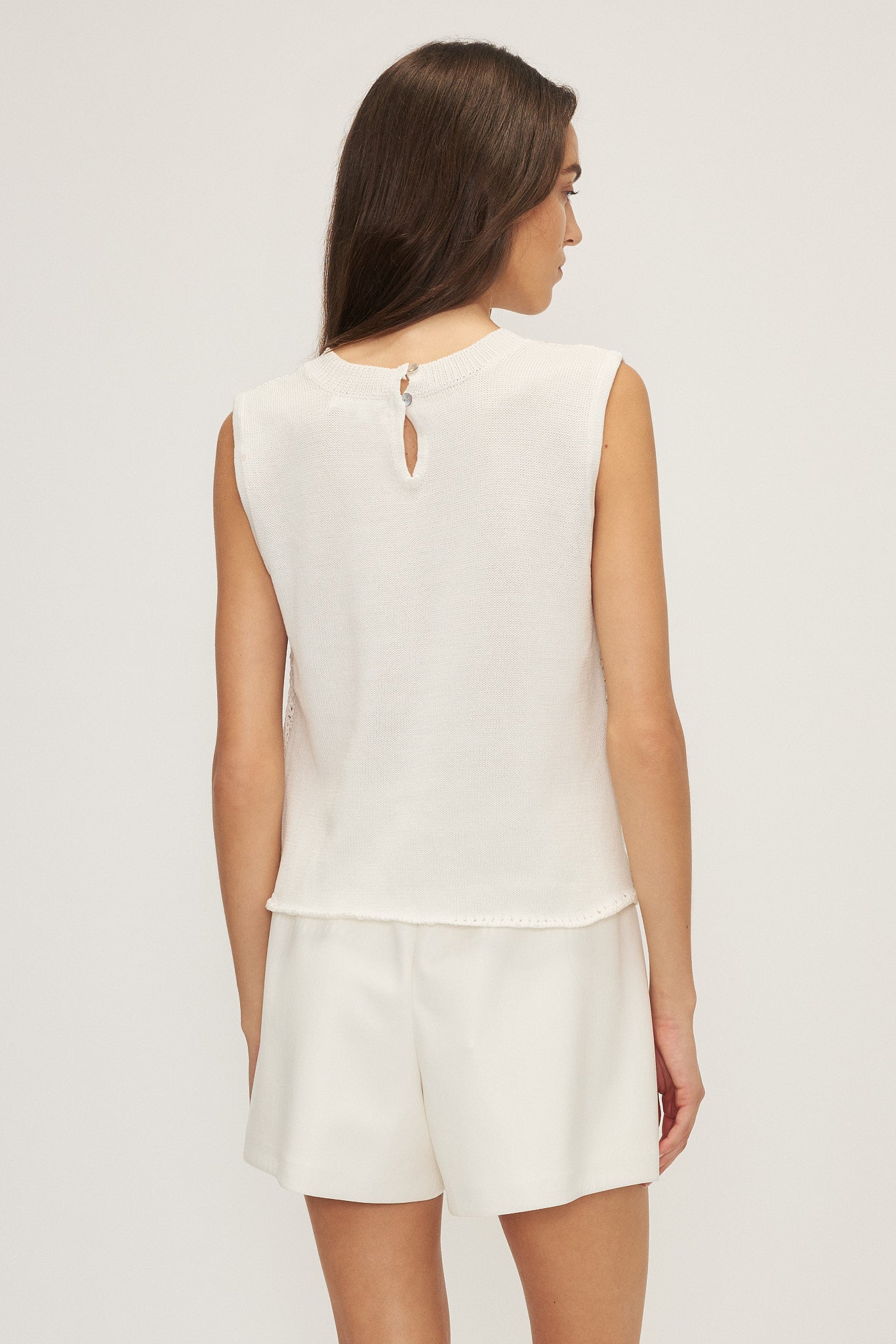 BYRON Faux Leather & Crochet Tank Top for Women - Stylish Summer Blouse for Casual Outings, Beach Cover Up and Night Out