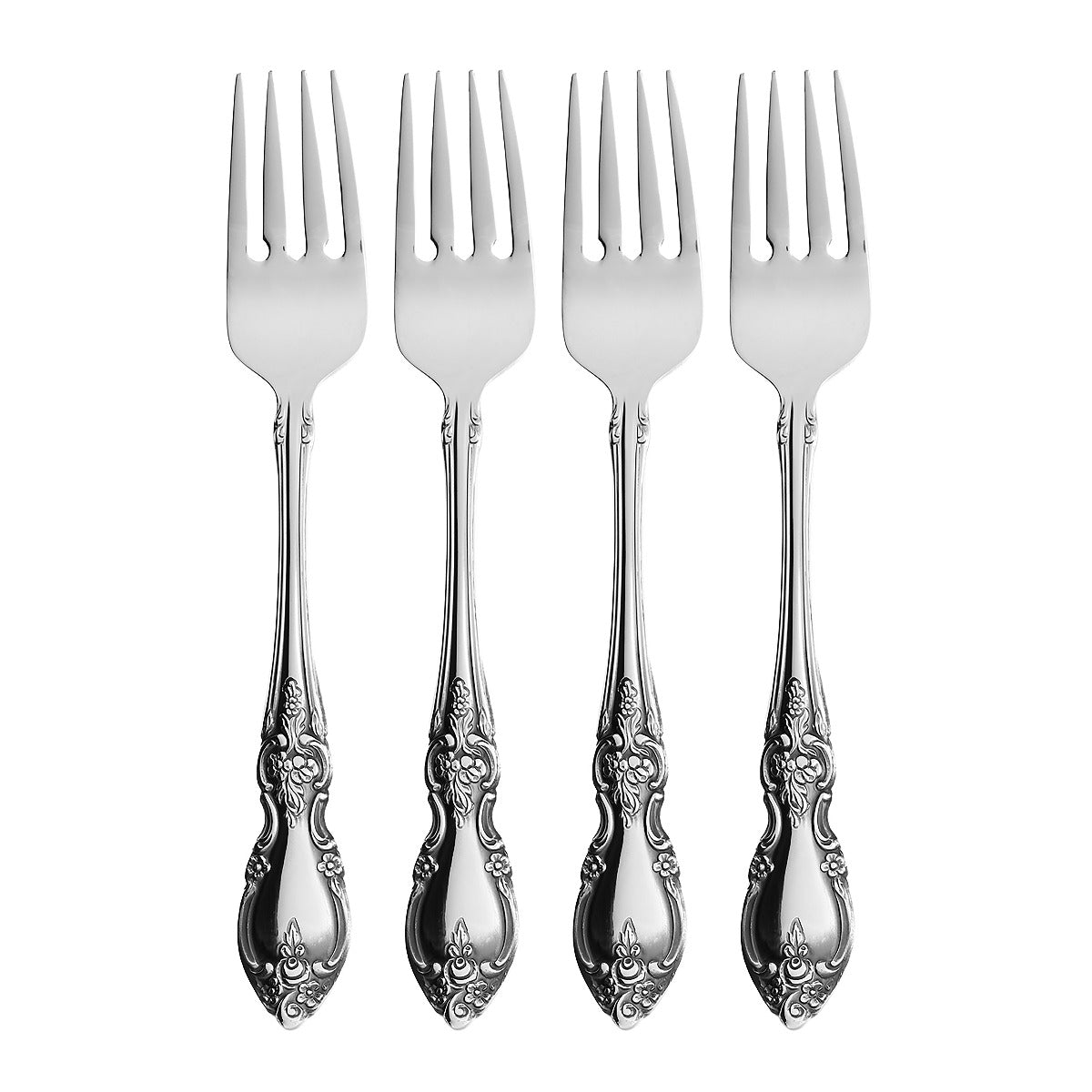 Premium 18/8 Stainless Steel Salad Forks Set of 4 - Elegant Louisiana Style - Perfect for Dinner Parties, Picnics & Formal Dining