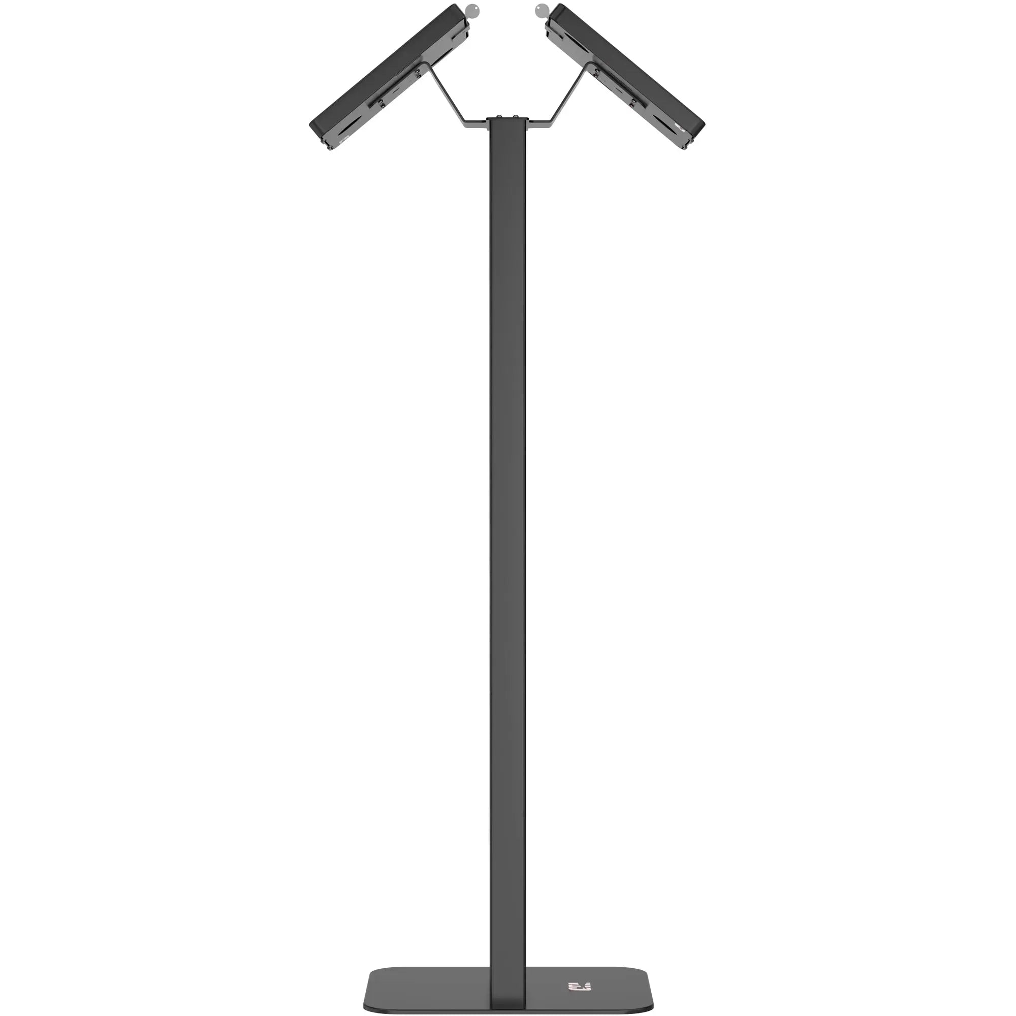 Customizable Dual Enclosure Locking Floor Stand Kiosk with Graphic Card Slot for Branding - Perfect for Retail Stores, Trade Shows, and Event Displays