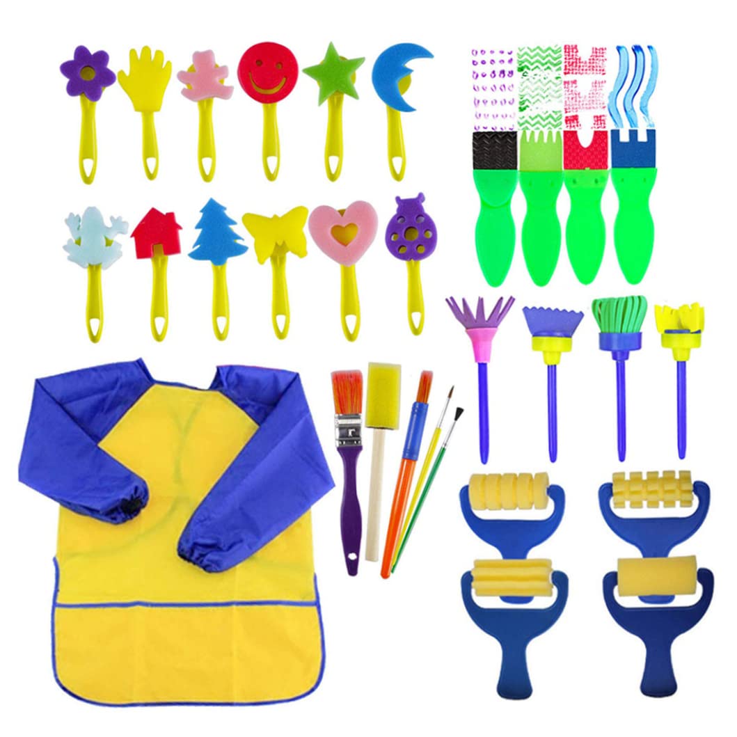 29-Piece Kids Painting Set with Brushes & Sponge - Early Learning Art Supplies for Toddlers | Perfect for Home, School & Creative Play
