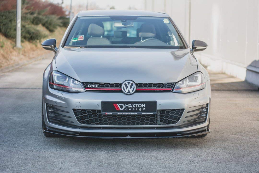 Maxton Design Front Bumper Lip Spoiler Splitter for VW Golf 7 GTI (2013-2016) - Enhance Aerodynamics & Sporty Look for Street Racing & Car Shows