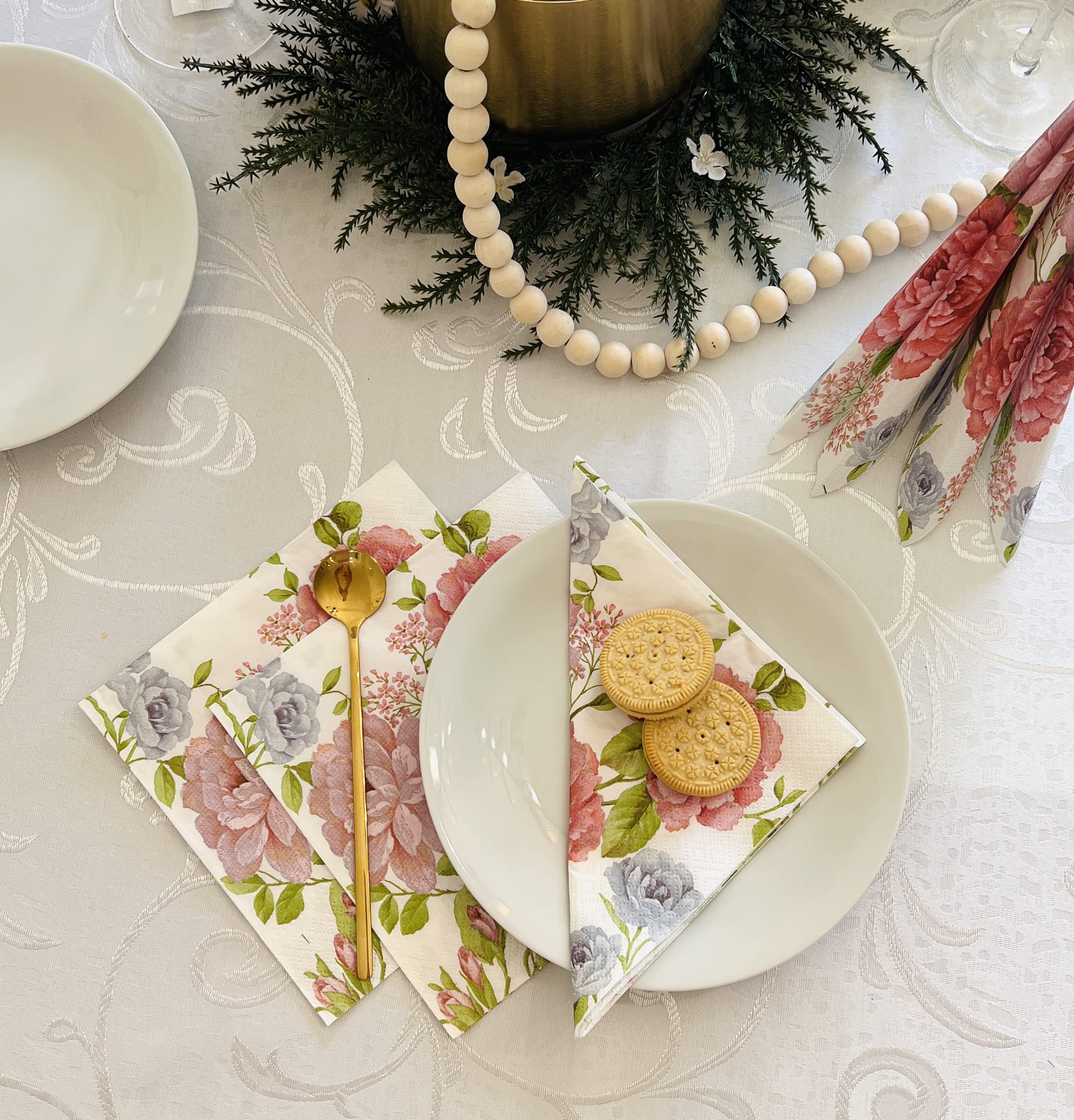 Julietta Pink Roses 3-Ply Paper Napkins - 13