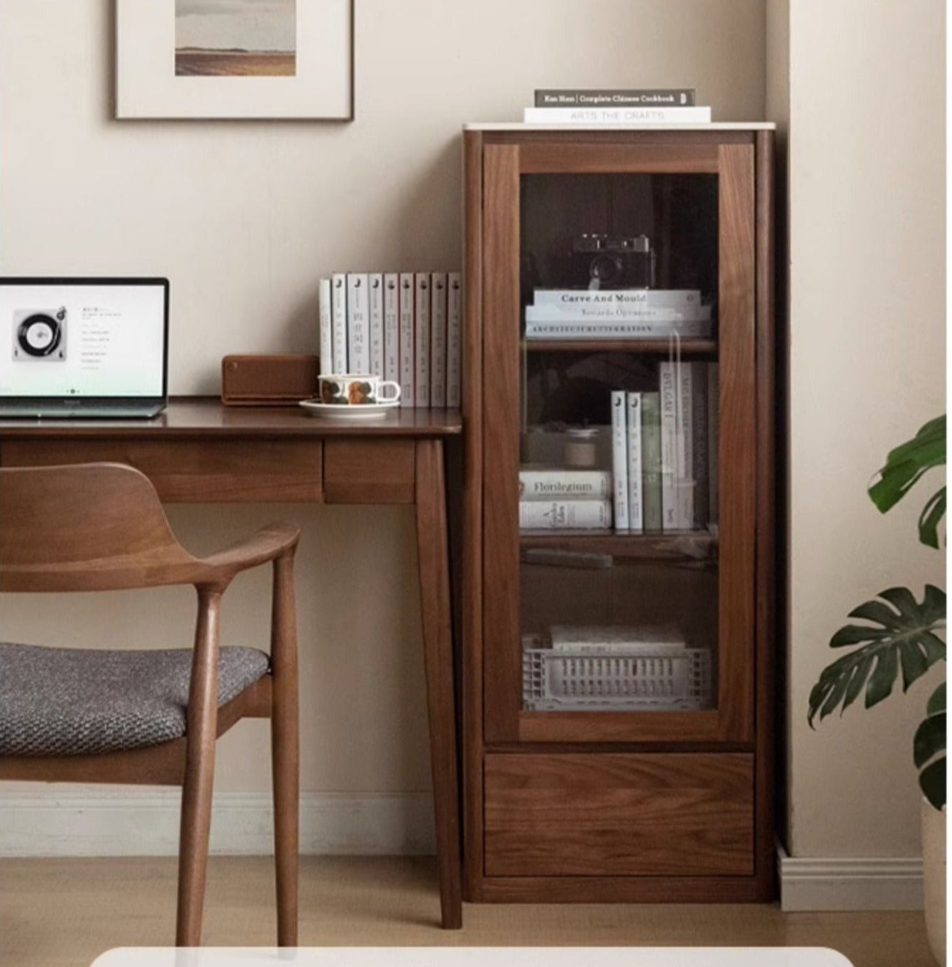 Premium Black Walnut Solid Wood Rock Slab Side Cabinet - Rustic Nightstand, Entryway Storage, or Living Room End Table - Handcrafted Furniture for Modern & Farmhouse Decor