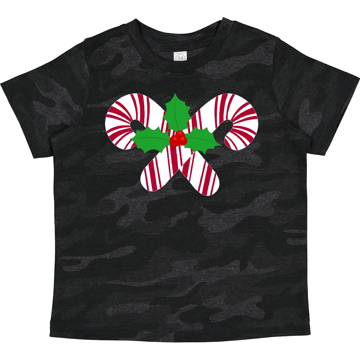 Inktastic Candy Canes and Holly Christmas Toddler T-Shirt - Festive Holiday Outfit for Baby Boys & Girls - Perfect for Family Photos, Christmas Parties & Holiday Gatherings
