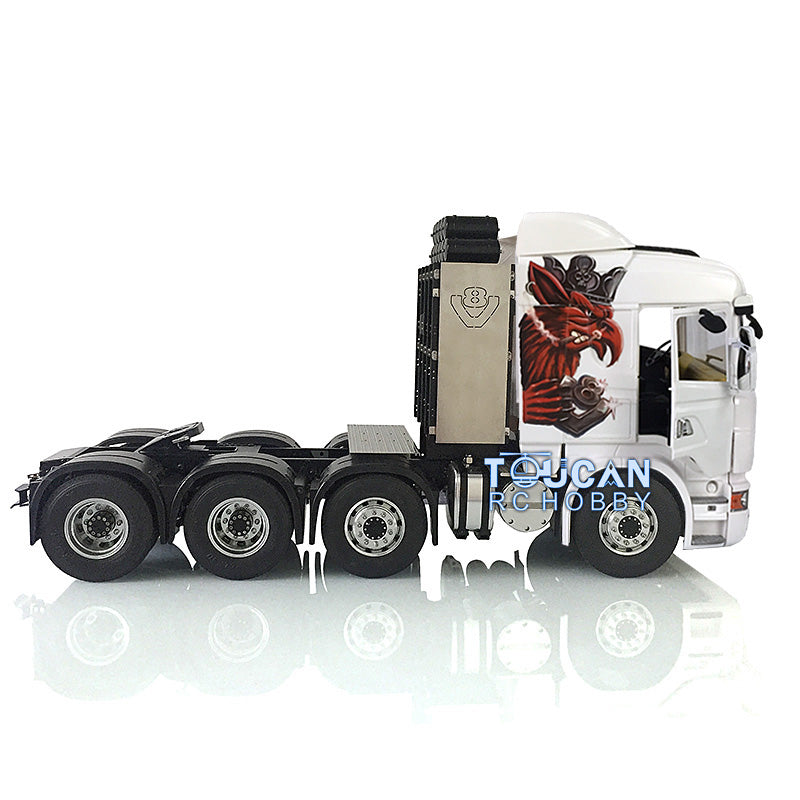 1/14 Scale RC LESU Metal 8x8 Axles Heavy Duty Chassis Tractor Truck with Gripen Cabin - 2-Speed DIY Servo Motor Hobby Model for Off-Road Simulation & Crawler Racing