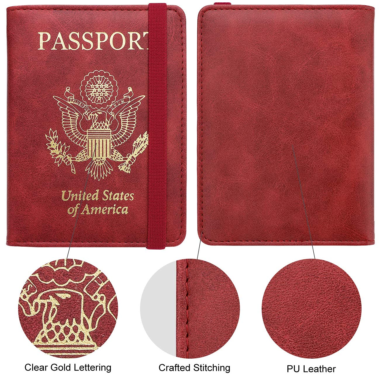 Premium PU Leather Passport Holder & Neck Wallet Travel Organizer Set - RFID Blocking for Secure Travel Accessories | Perfect for International Flights, Vacations & Business Trips