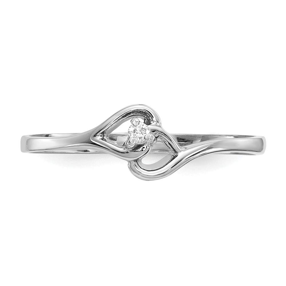 14K White Gold AA Diamond Heart Ring for Women - Elegant Jewelry Gift for Valentine's Day, Anniversary & Special Occasions