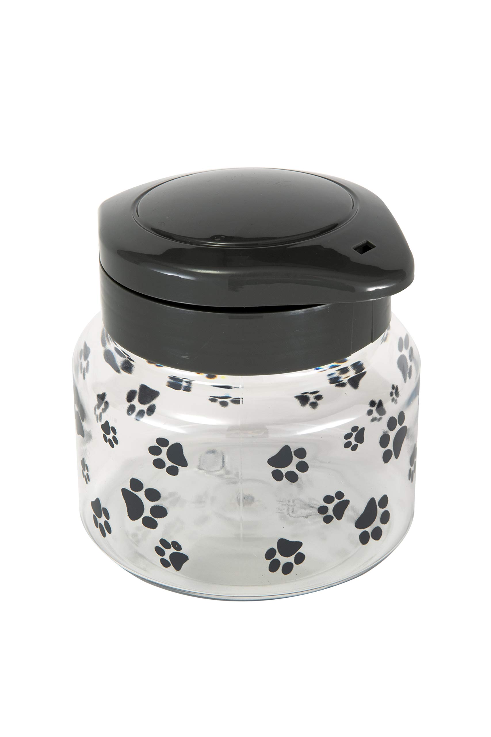 Lixit 44oz Grey Pet Food Storage Container - Airtight Treat Jar for Dogs, Cats, Small Animals & Birds | Perfect for Kitchen Counter, Pantry or Pet Feeding Station Organization