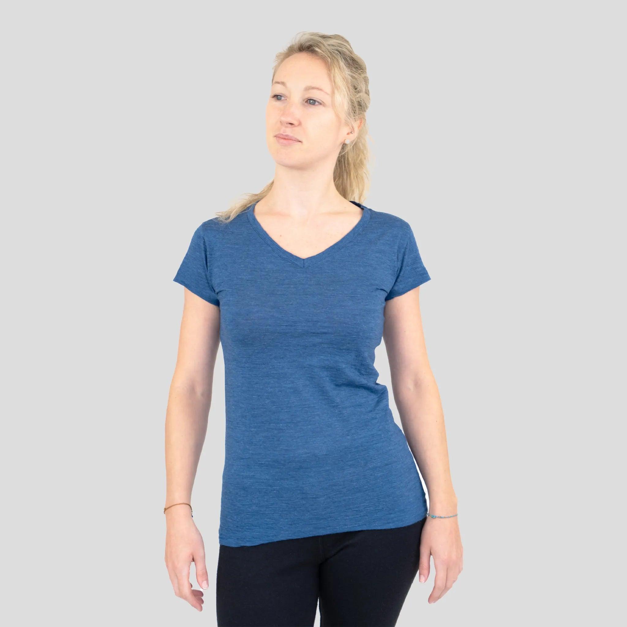 Ultralight 160 Women's Alpaca Wool V-Neck T-Shirt - Soft & Breathable for Travel, Hiking & Everyday Wear