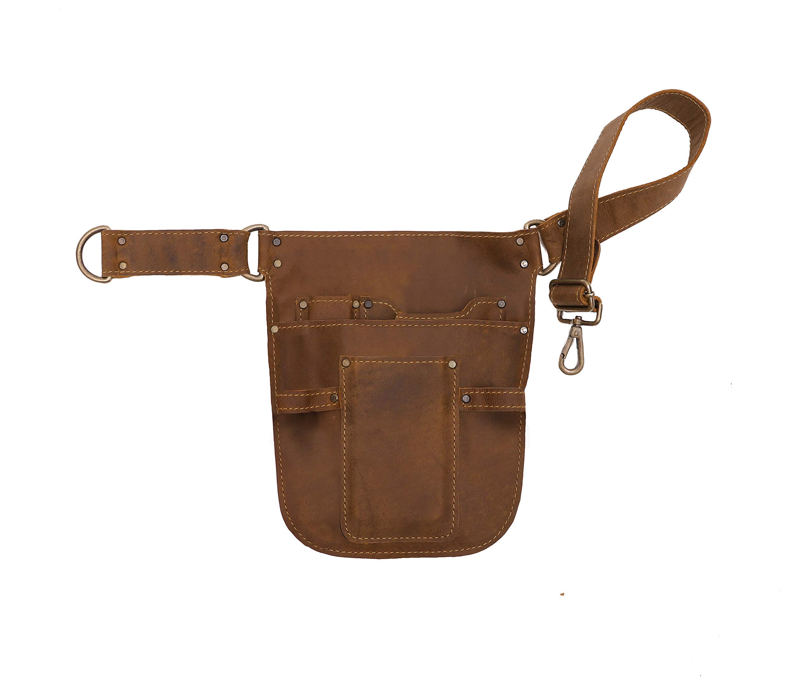 Leather Gardening Tool Belt for Women & Men - Adjustable Waist Pouch for Garden Tools Storage | Outdoor Work & DIY Projects