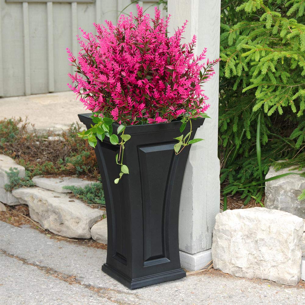 24 Pack Artificial Lavender Flowers - UV Resistant Faux Plastic Plants for Outdoor Garden, Porch, Window Box Decor - No Fade Fake Flowers for Home, Wedding, Party Decoration (Hot Pink)