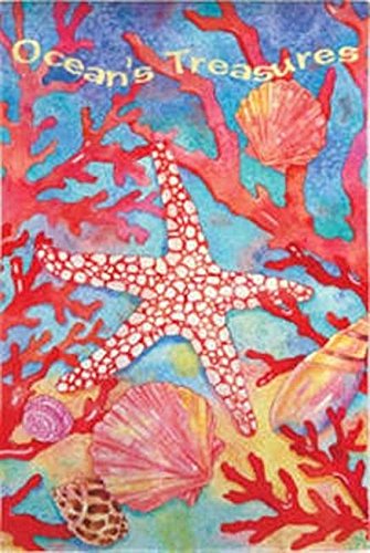 Ocean's Treasures Nautical Summer House Flag - Coastal Decor for Beach House, Porch & Garden - Perfect for Summer, 4th of July & Seaside Themed Parties