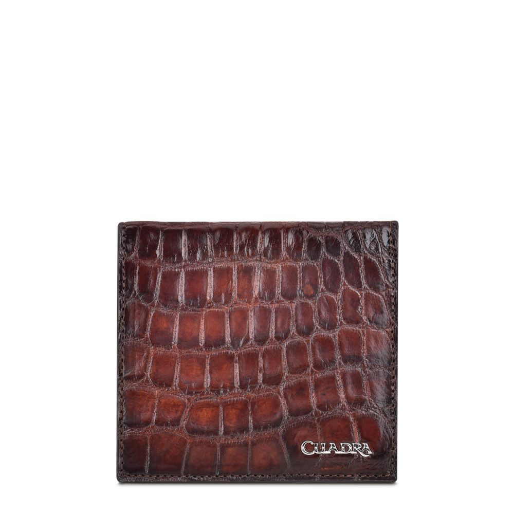 Luxury Men's Tri-Fold Wallet - Genuine Alligator Leather, Classic Chocolate Brown, B3027AP - Perfect for Business, Travel & Everyday Use