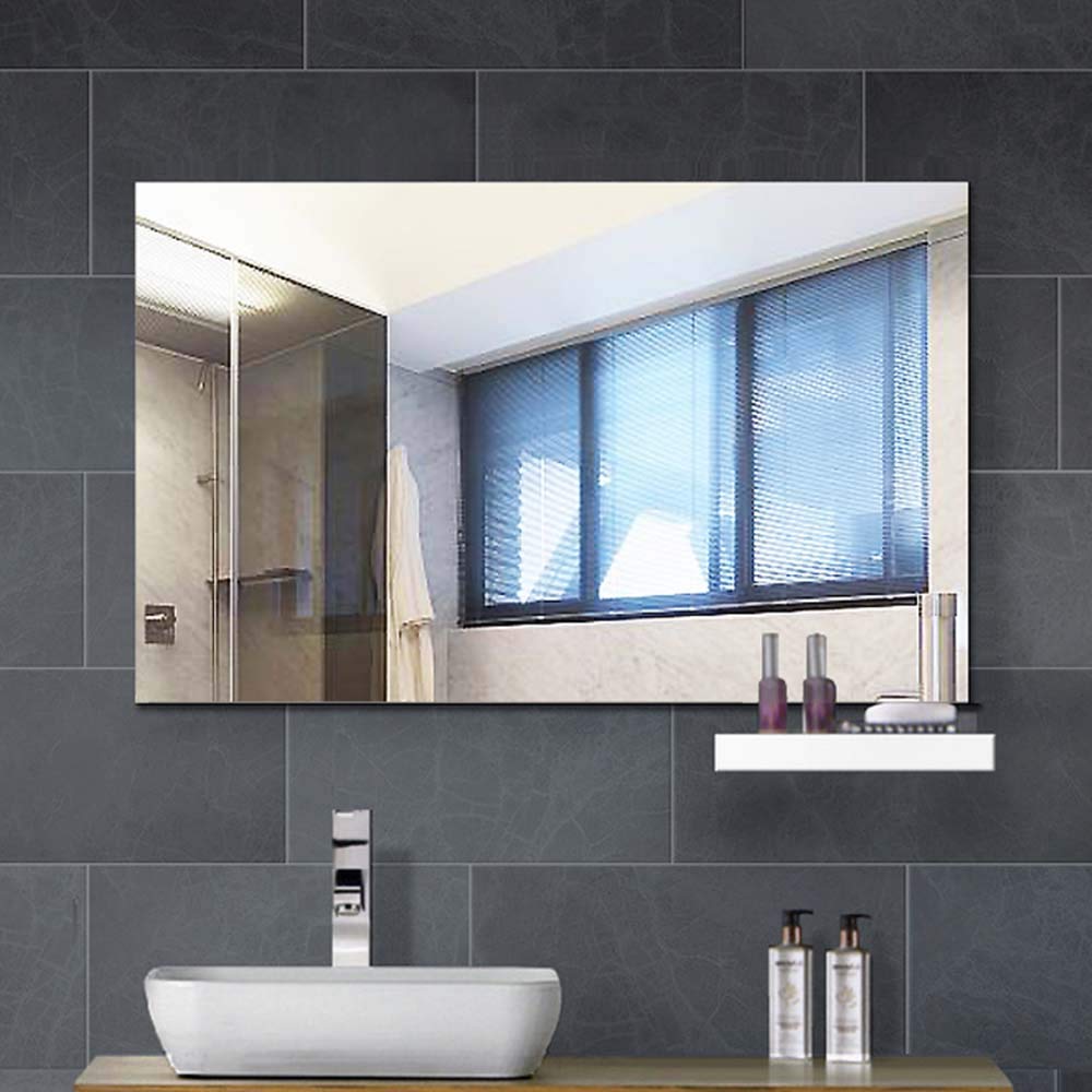 Right Angle Mirror, Rounded Mirror - Multiple Sizes, Ultra High Definition, Frameless Bathroom Mirror for Wall Mounting | European Style Design for Bathroom, Bedroom & Vanity Decor