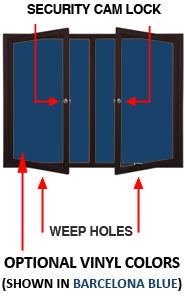 Enclosed Outdoor Bulletin Boards with Radius Edge | 2-3 Door Wall Mount Swing Case in 35+ Sizes - Perfect for Schools, Offices & Community Centers