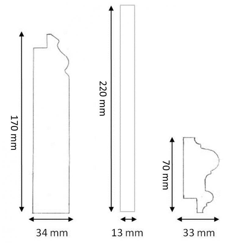 Classic Three-Part Baseboard Molding - Durable Floor Trim for Home & Office Interior Design
