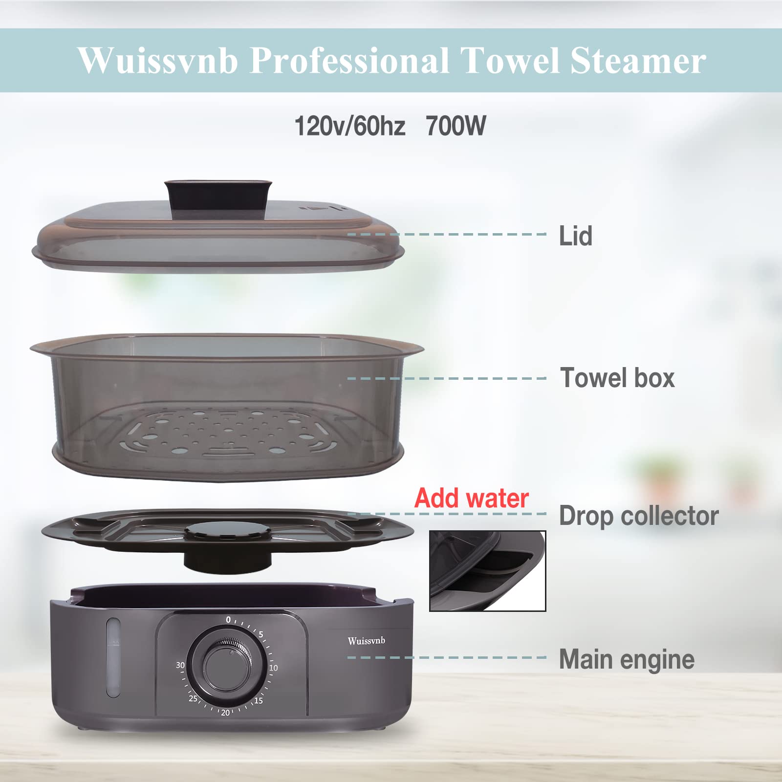 8L Hot Towel Warmer & Steamer - Fast Heating Facial Towel Heater for Spa, Massage, Home Use - Perfect for Relaxation, Skincare & Professional Treatments