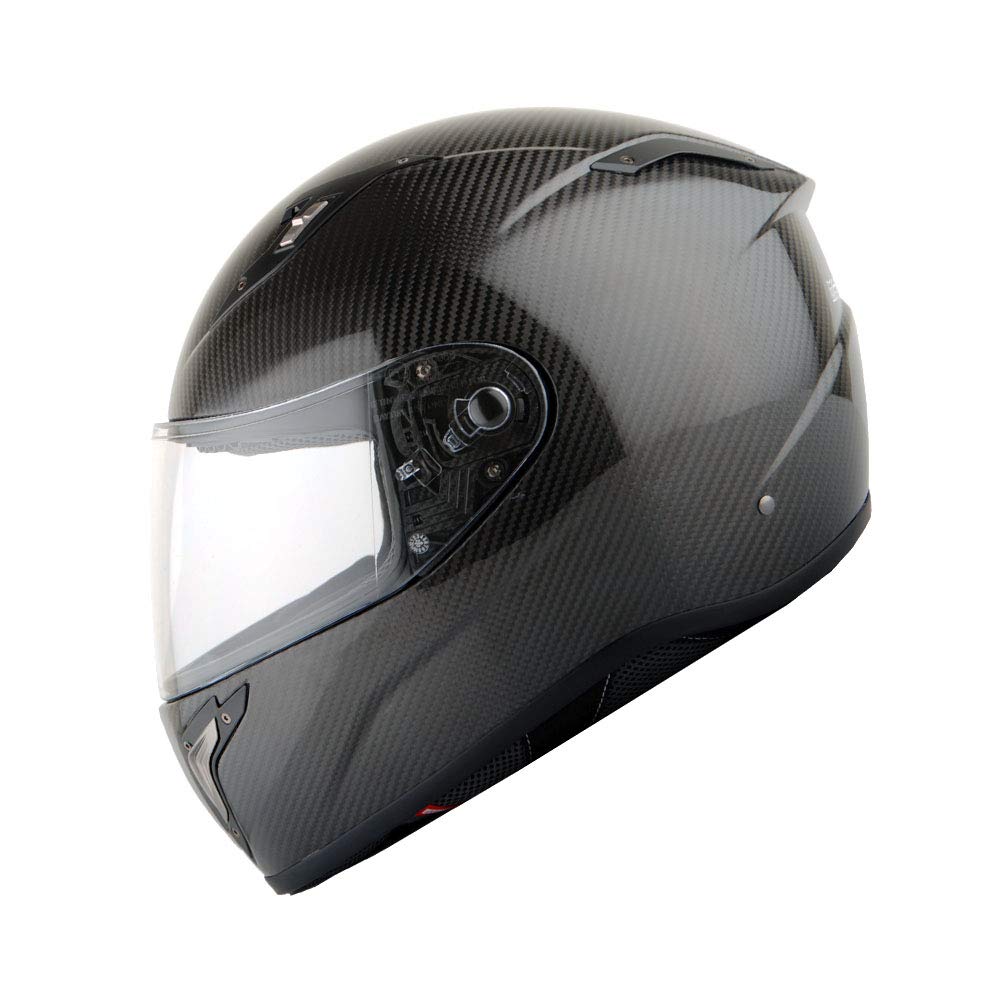 Martian Genuine Carbon Fiber Modular Flip-Up Motorcycle Helmet with Bluetooth Headset - Lightweight Full Face Protection for Street & Touring Riders