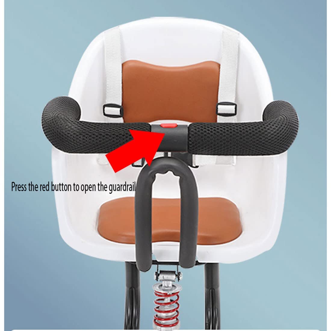 Kids Bike Seat - Detachable Front Bicycle Child Seat with Shock Absorbing & Pedal Guardrails for Scooter, Motorcycle & Bike | Safe Toddler & Baby Bike Riding Accessory for Outdoor Family Adventures