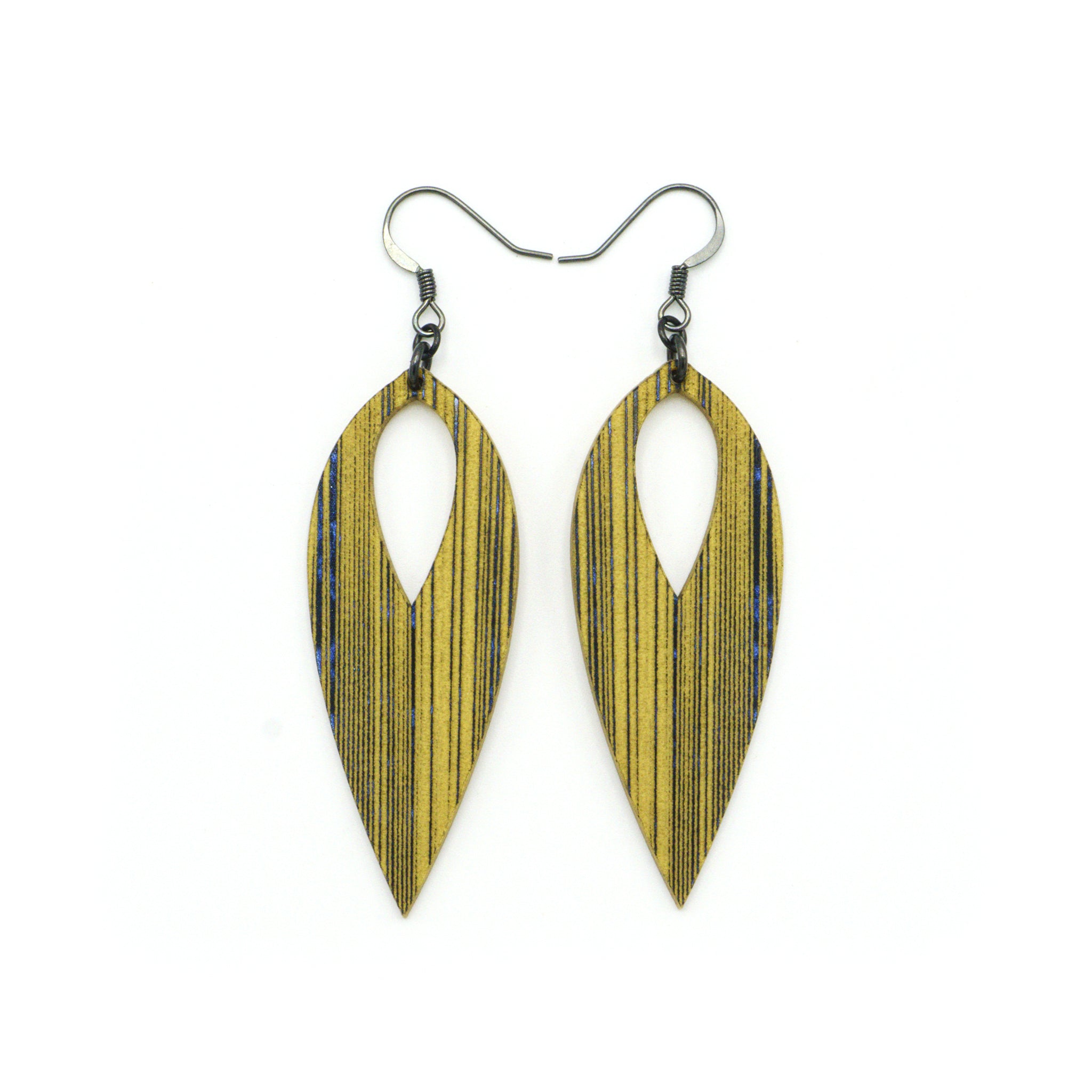 Nativas 13R Acrylic Earrings - Celestial Blue & Gold Dangle Hoops for Women | Perfect for Parties, Weddings & Everyday Wear