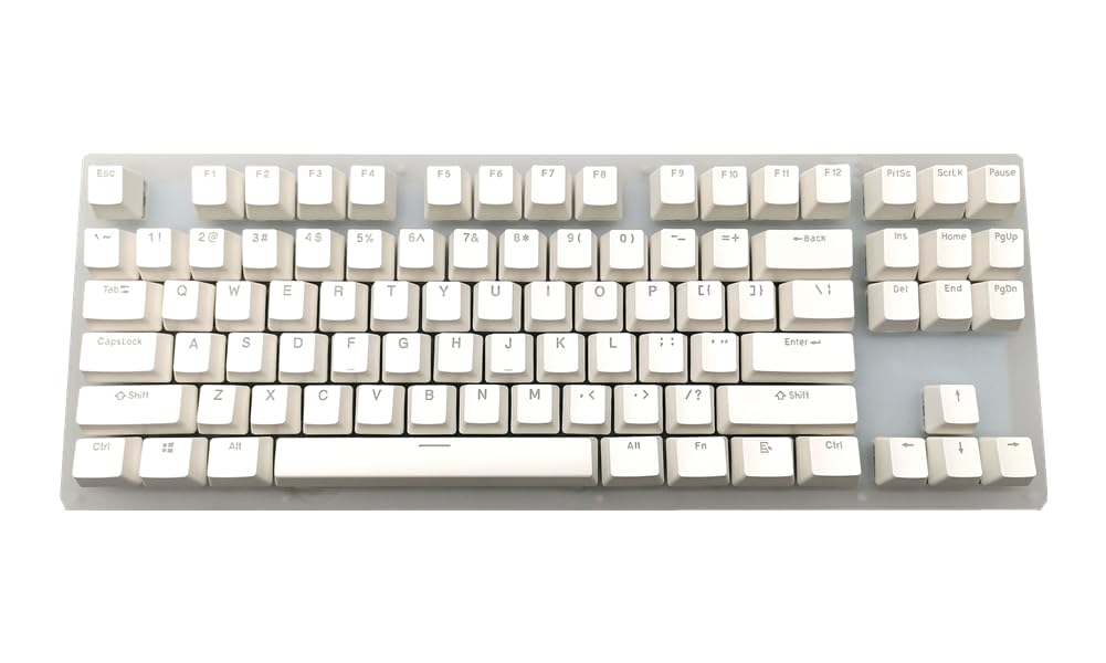 Womier K87 87-Key TKL Mechanical Gaming Keyboard with Gateron Brown Switches, Hot Swappable, RGB Backlit, Compact Design for PC, PS4, Xbox - Perfect for Gaming, Office Work, and Typing (White)