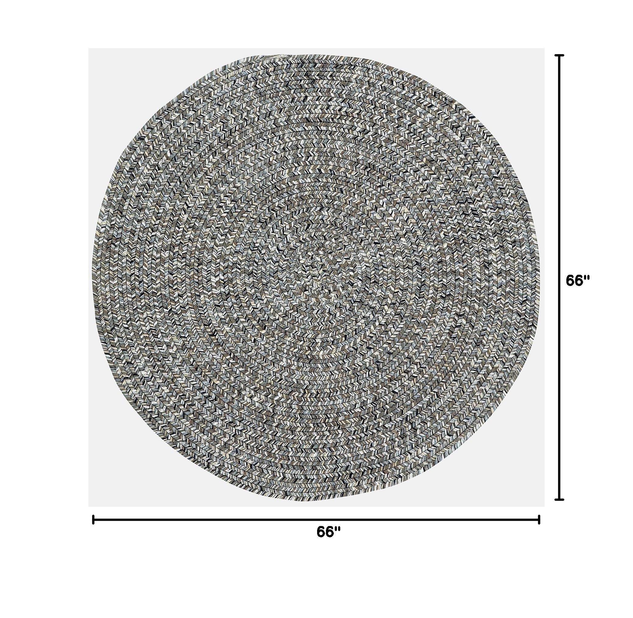 Capel Rugs Sea Pottery Round Braided Area Rug 5'6