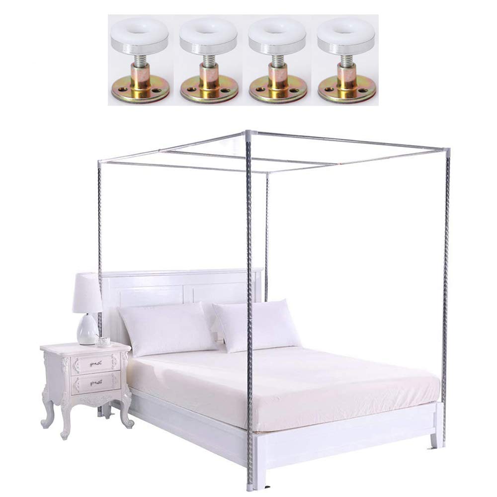 Stainless Steel Mosquito Net Canopy with Frame - 4 Corner Bed Bracket for Twin, Full, Queen & King Size Beds (Includes Anti-Shake Tool) - 25mm, 1.35×2m - Perfect for Outdoor Camping, Bedroom Protection & Travel Use