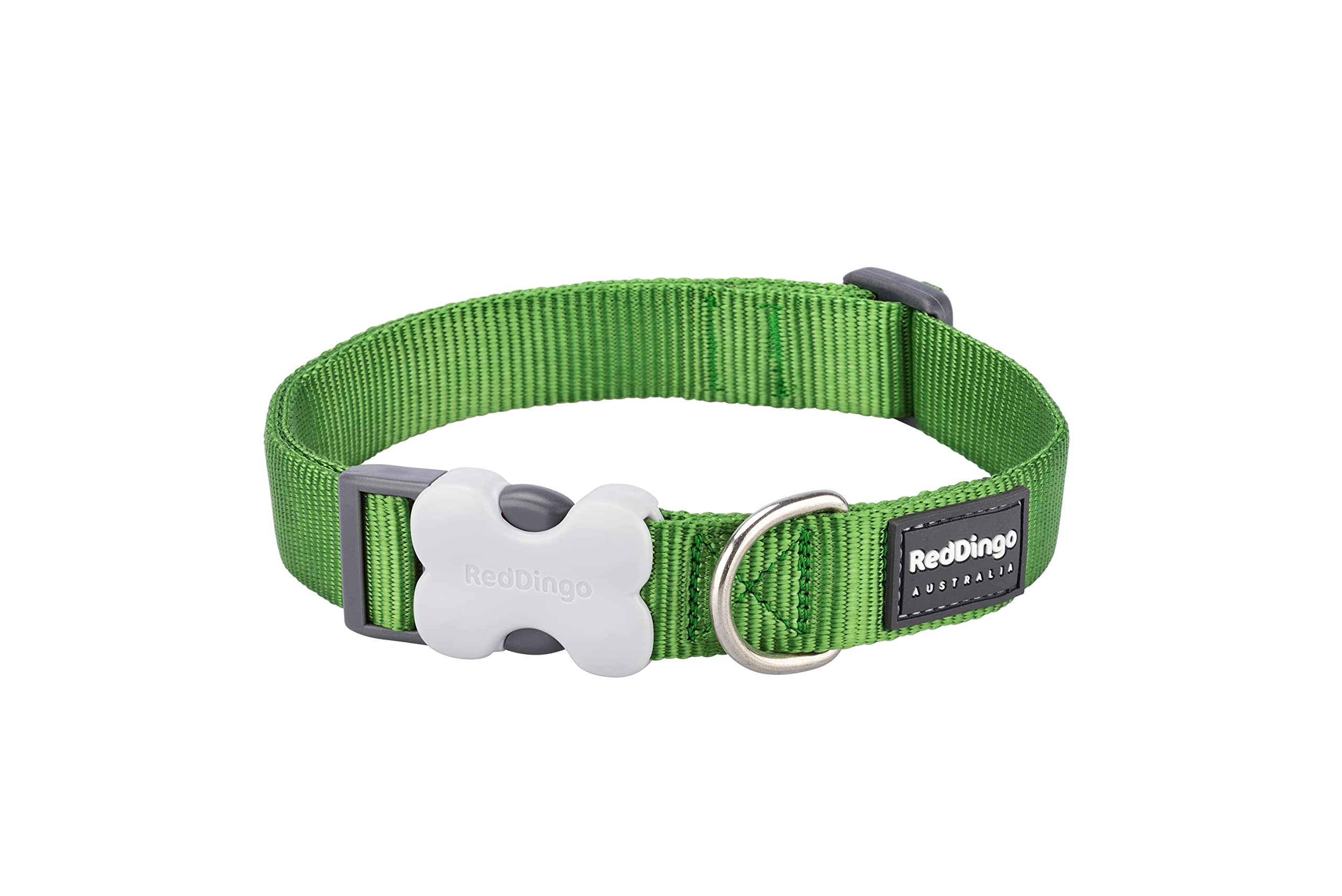 Red Dingo Classic Dog Collar - Small Green Pet Collar for Small Dogs | Durable Nylon Adjustable Collar for Daily Walks & Outdoor Adventures