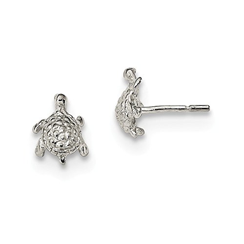 925 Sterling Silver Turtle Stud Earrings for Women - Polished & Textured Design - Perfect for Casual Wear, Gifts, and Everyday Fashion