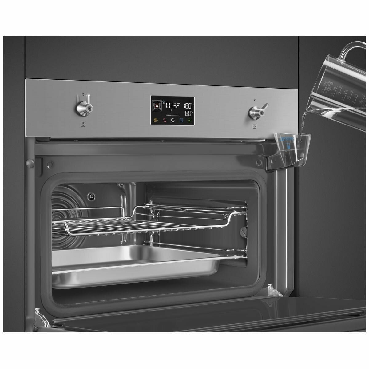 Smeg SOA4302S3X Compact Classic Steam Oven - 100 Series Stainless Steel | Perfect for Small Kitchens, Apartments & Baking Enthusiasts
