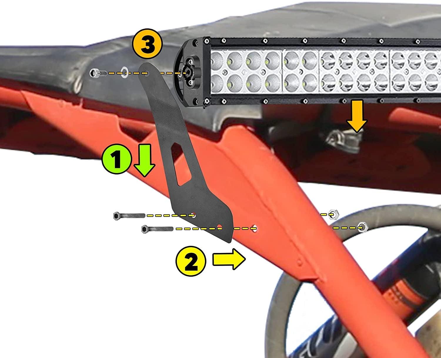 50 Inch 6 Modes Curved LED Light Bar with Mounting Bracket - Waterproof Off-Road Light for Can-Am Maverick X3 - Perfect for Night Driving, Hunting & Off-Road Adventures