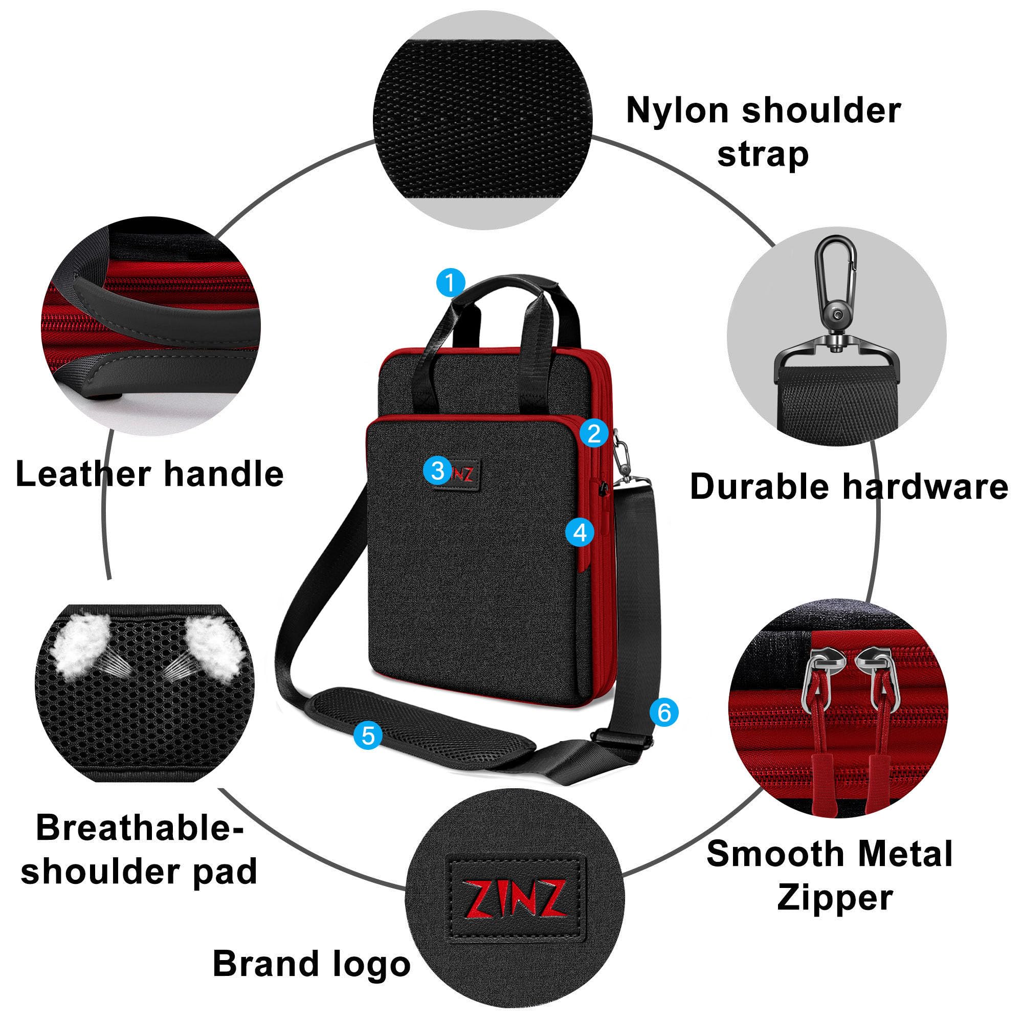 ZINZ Slim Expandable Laptop Shoulder Bag for MacBook Air 13