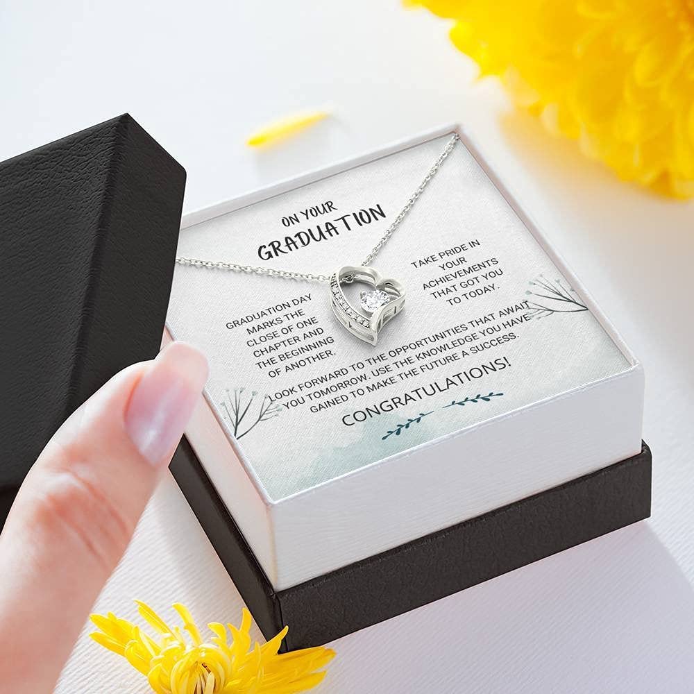 Personalized Graduation Necklace for Women - Forever Love & Pride Jewelry Gift for High School & College Graduates - Perfect Graduation Present, Senior Gift Idea for Her - Ideal for Commencement Ceremonies & Celebrations