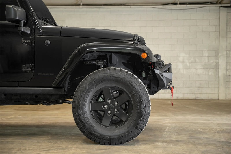 Addictive Desert Designs 07-18 Jeep Wrangler JK Stealth Fighter Front Bumper with Winch Mount - Heavy Duty Off-Road Protection for Rock Crawling & Trail Adventures