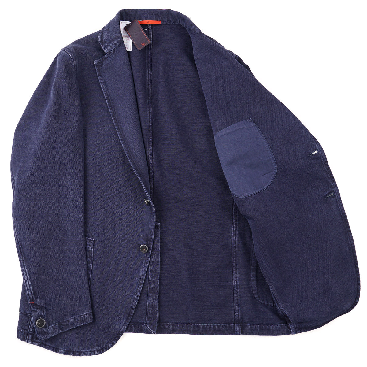 Isaia Garment Dyed Denim Blazer Jacket for Men | Slim Fit Casual & Business Wear | Perfect for Office, Date Night & Smart Casual Outfits