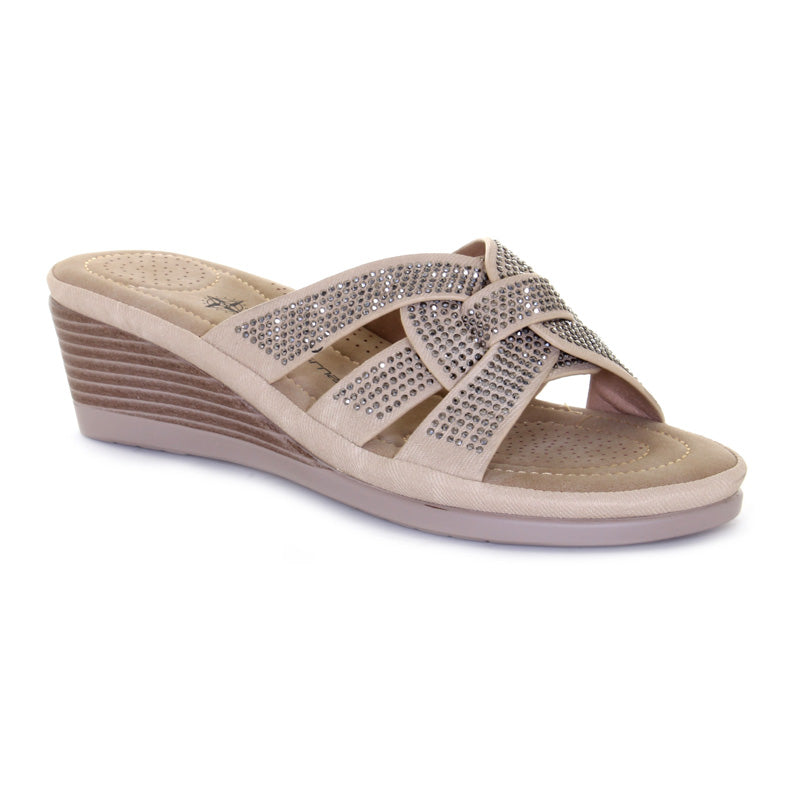 Women's Comfortable Magenta Wedge Sandals for Summer - Casual Beach Walking, Outdoor Parties & Vacation Outfits
