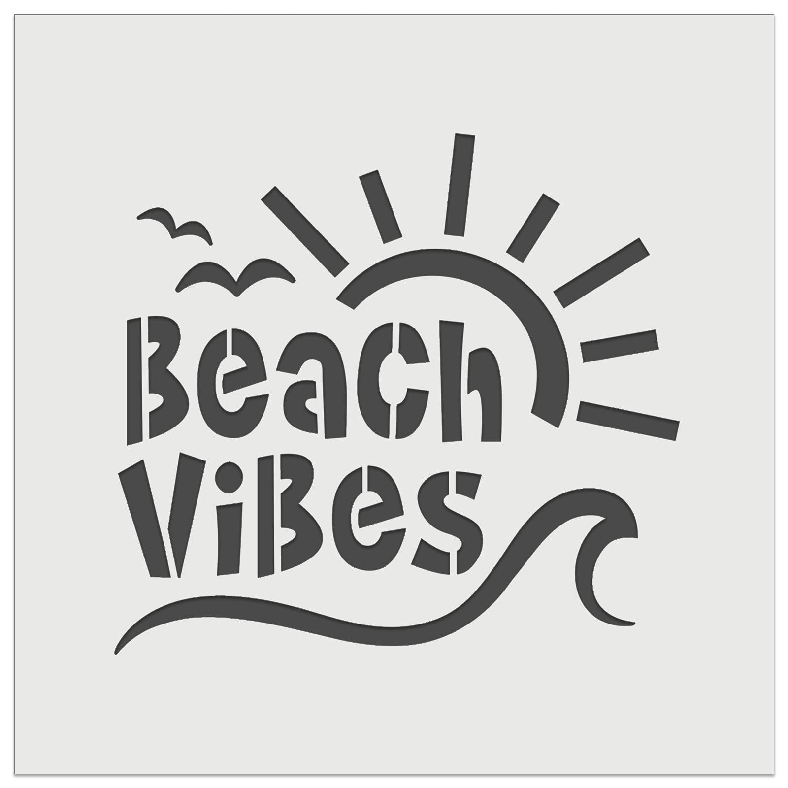 Beach Vibes Wall Cookie DIY Craft Reusable Stencil - 9 Inch for Baking, Home Decor & Scrapbooking | Perfect for Beach Party Decorations & Cookie Art