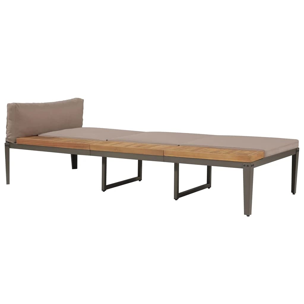 Premium Acacia Wood Sun Lounger with Cushions - Outdoor Patio Poolside Chaise Lounge for Relaxing in Garden, Backyard or Beach