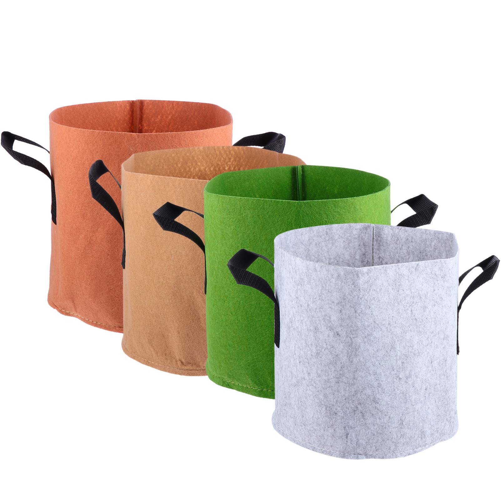YARNOW 4-Pack 3 Gallon Potato Grow Bags - Breathable Fabric Planters with Handles for Vegetables, Herbs & Plants | Ideal for Indoor/Outdoor Gardening, Balcony & Patio Planting