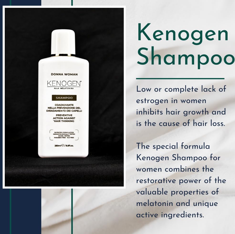 Kenogen Natural Hair Growth Shampoo for Women with Melatonin - Thickening & Volumizing Shampoo for Thinning Hair - Vegan Hair Regrowth Treatment to Revitalize & Stimulate Growth | Perfect for Daily Use & Hair Loss Prevention
