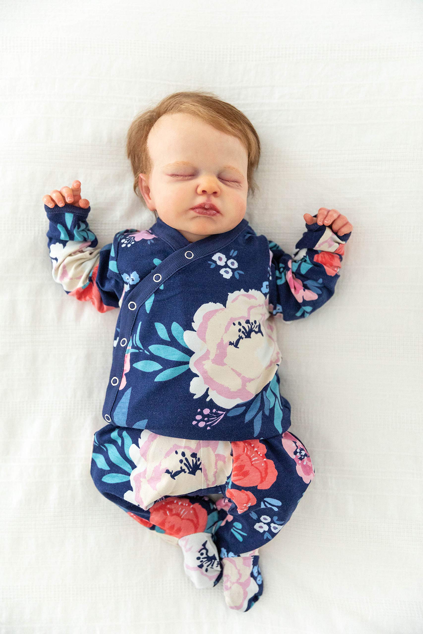 Baby Be Mine Unisex Footed Kimono Set - Soft Cotton Top & Pants Outfit for Newborns & Infants (0-24 Months) | Perfect for Baby Showers, Photography & Everyday Wear