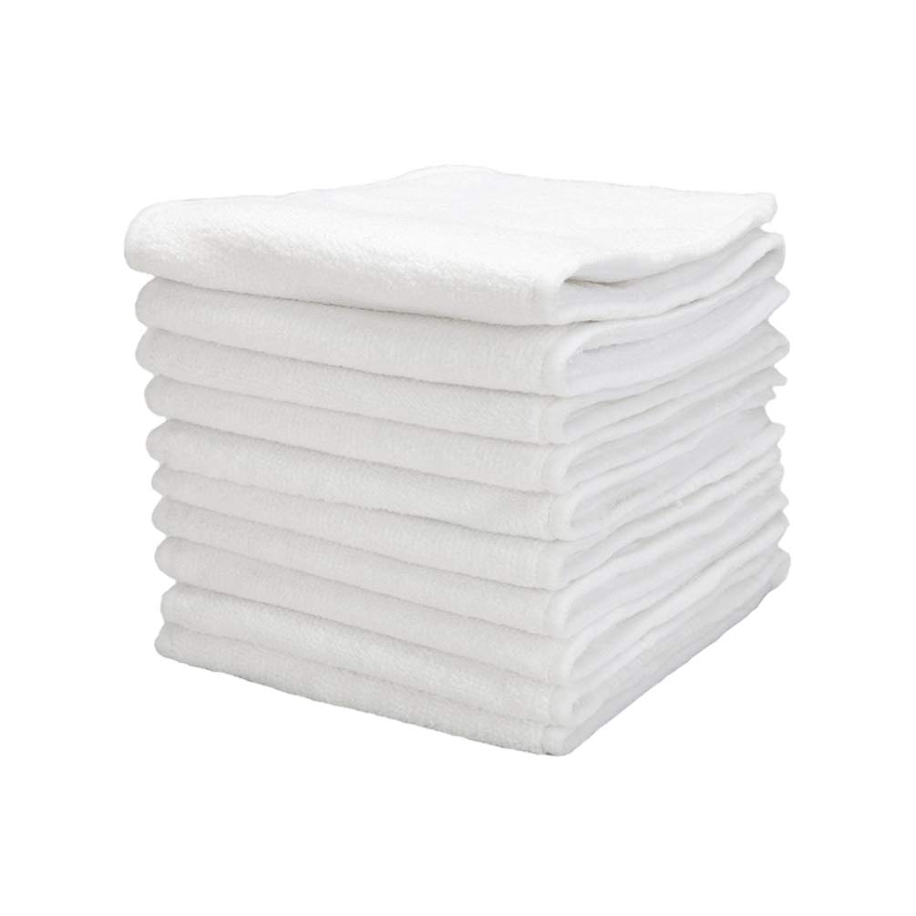 Milisten 10-Pack Washable Reusable Baby Changing Pad - Portable Travel Diaper Changing Mat for Newborns, Soft Waterproof Cloth Diaper Table Pad (White) - Perfect for Nursery, On-the-Go & Diaper Bag Essentials