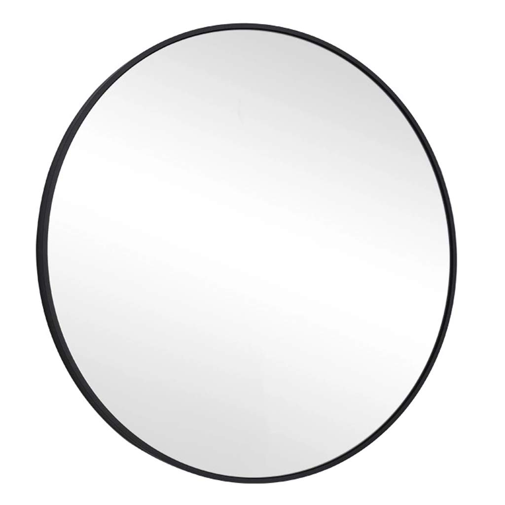 Round Wall-Mounted Bathroom Mirror - High Definition Explosion-Proof Silver Mirror with Aluminum Alloy Frame, Perfect for Makeup Vanity, Living Room, Hotel & Corridor Decor