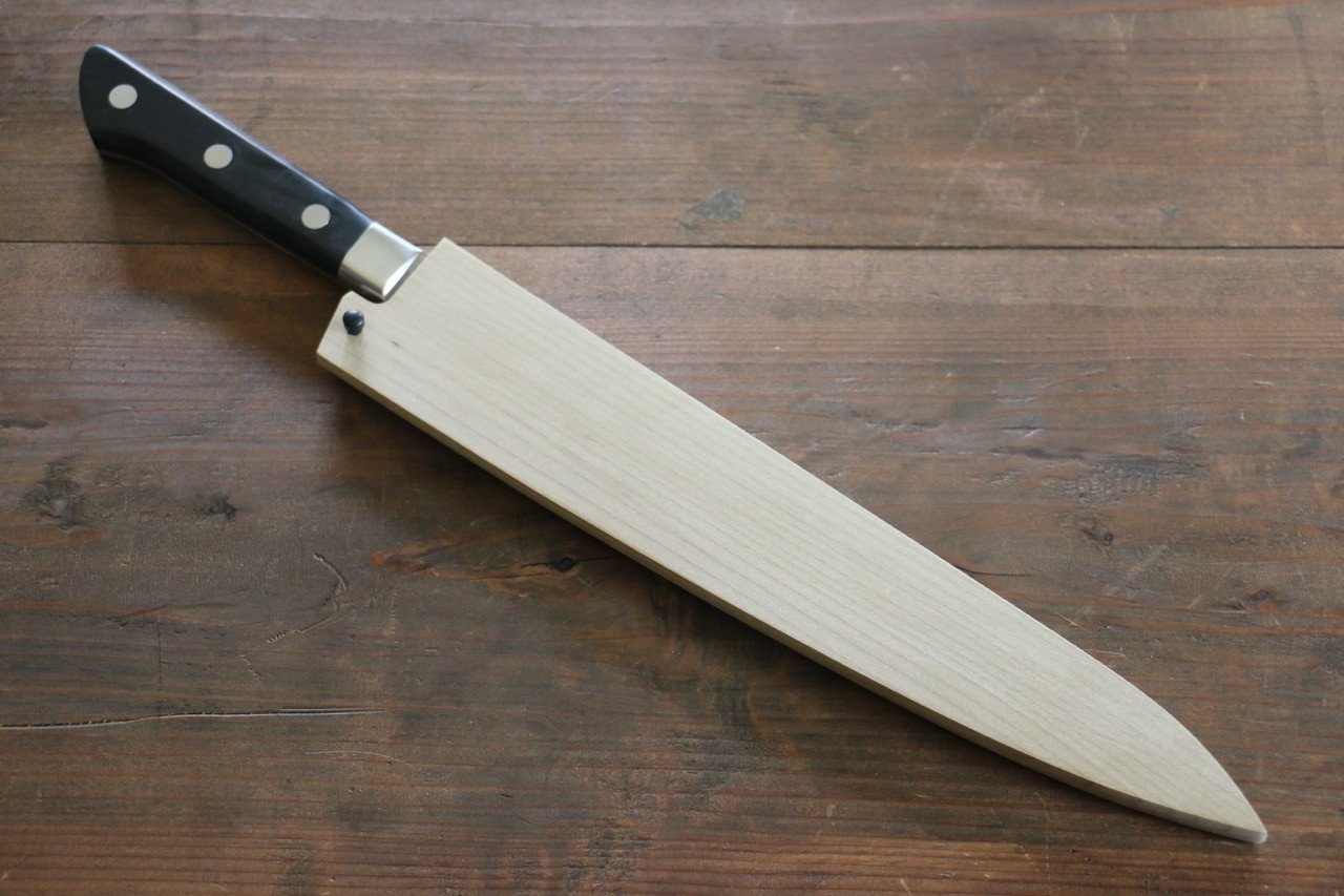 Premium Magnolia Saya Sheath for 240mm Sujihiki Knife - Handcrafted Plywood Pin - Perfect for Japanese Kitchen, Sushi Chefs & Knife Collectors