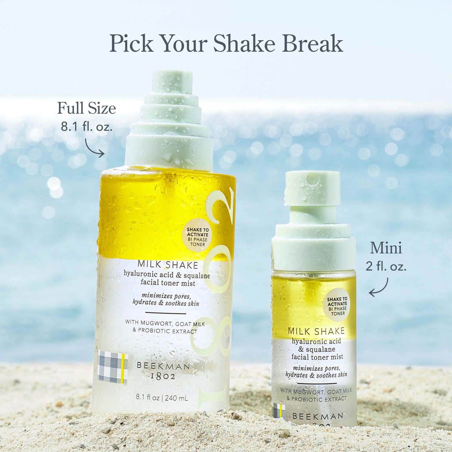 Hydrating Facial Toner Mist with Hyaluronic Acid & Squalane - Refreshing Milk Shake Formula for Dry Skin - Perfect for Daily Skincare Routine & On-the-Go Hydration