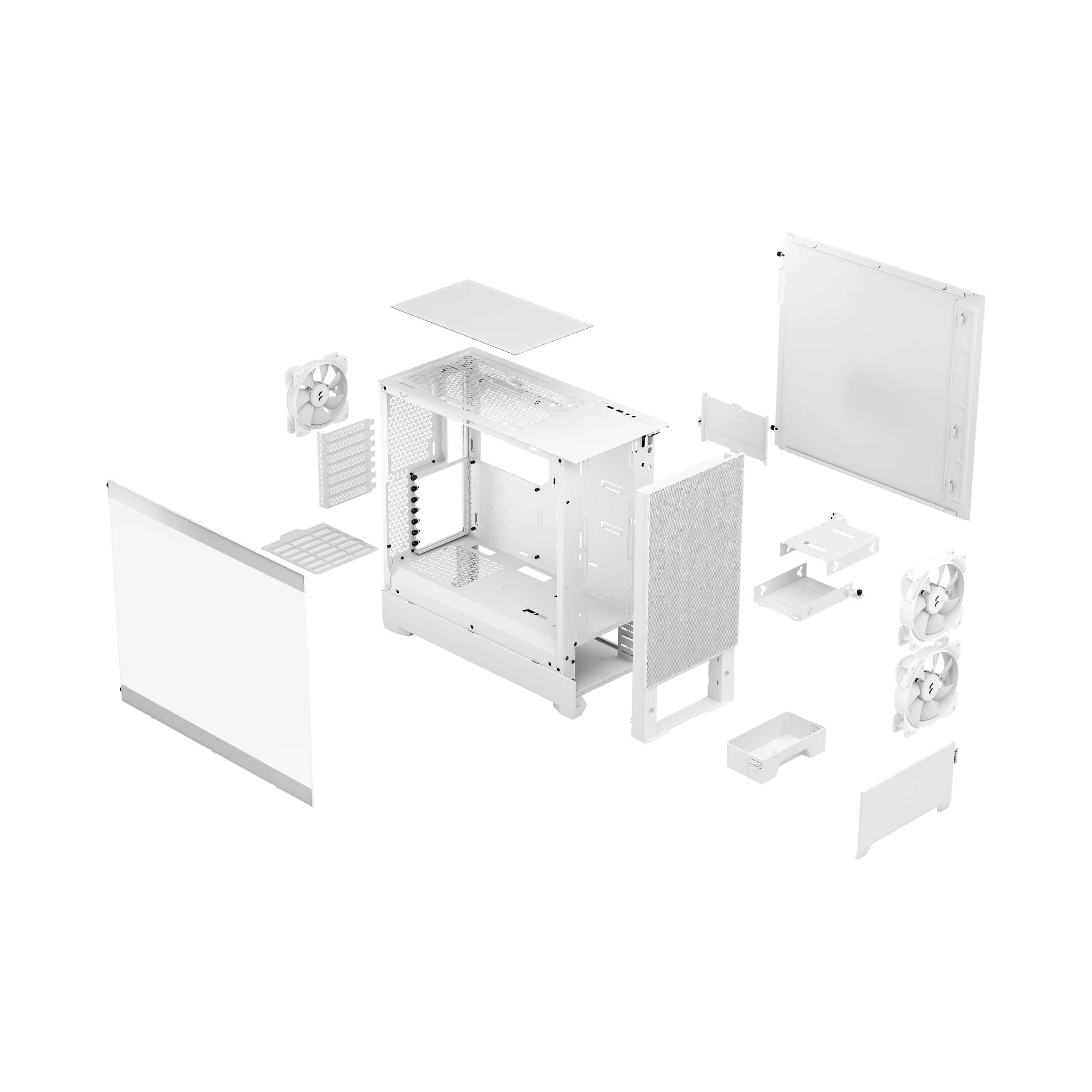 Fractal Design Pop Air RGB White Mid Tower PC Case - Tempered Glass Side Panel, Clear Tint, High Airflow - Perfect for Gaming Rigs & Workstation Builds